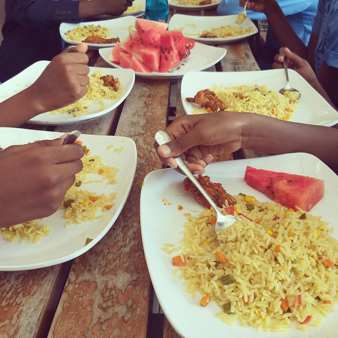 People eating ,unch