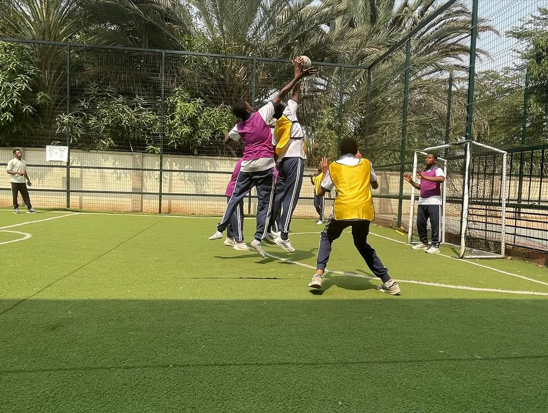 Boys playing handball